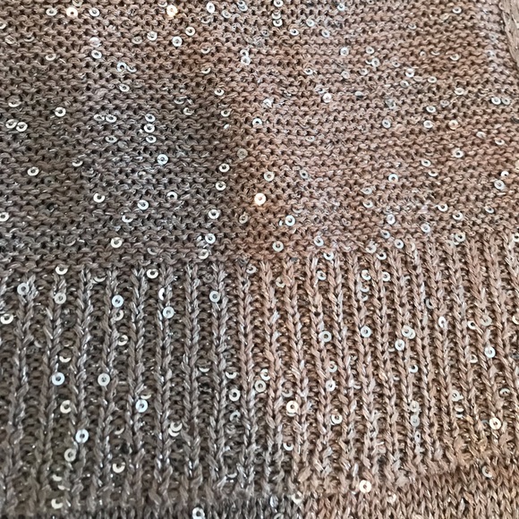 WD.NY Sequin Knit Short Sleeve Taupe Cardigan ~ NWOT - Picture 6 of 13